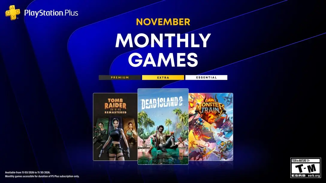 PlayStation Plus Monthly Games for November: Dead Island 2, Tomb Raider IV – VI Remastered, Monster Train 2
