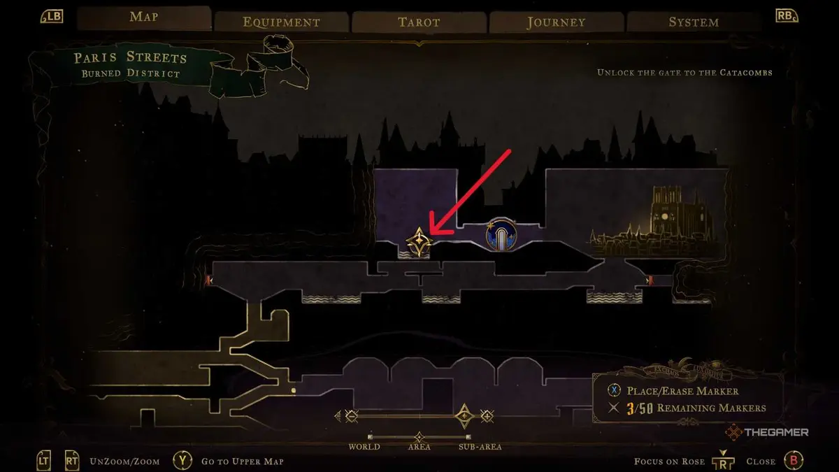 A player defeating Joan and completing The Warrior tarot card in Castlevania: Belmont's Curse.