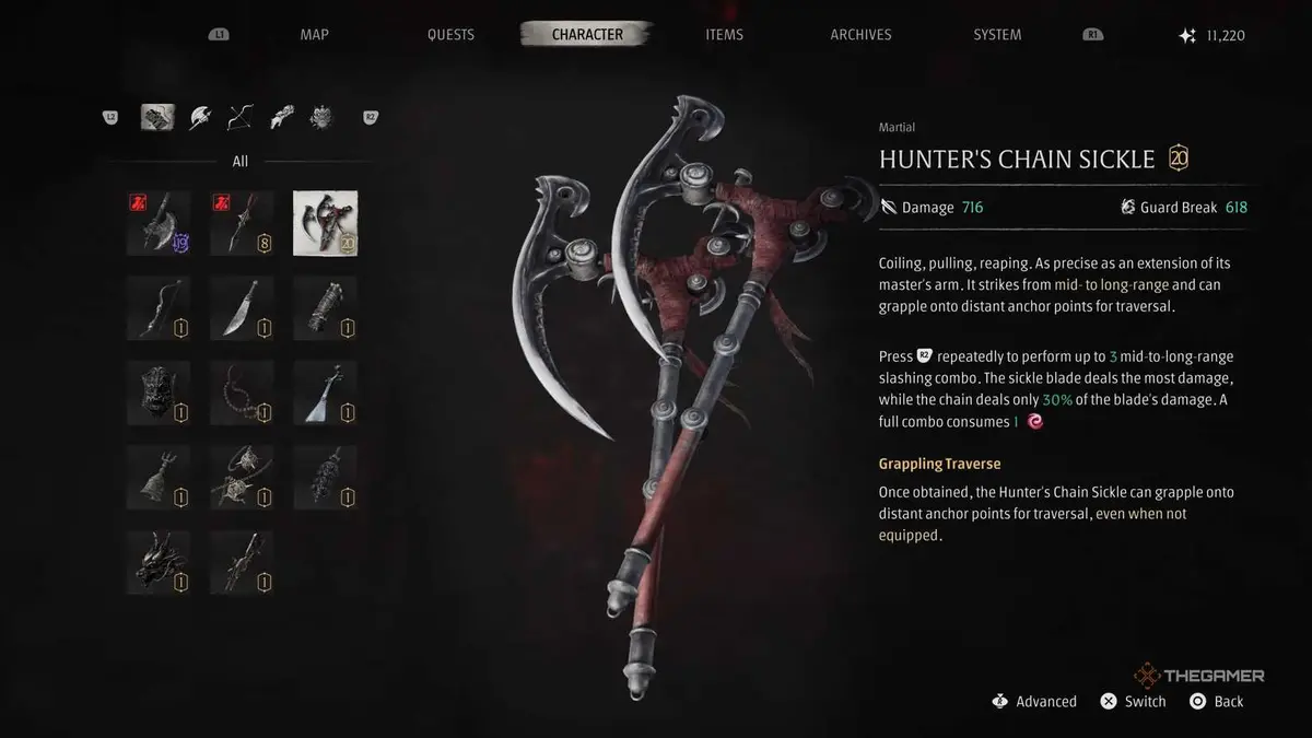Hunter's Chain Sickle in Phantom Blade Zero.