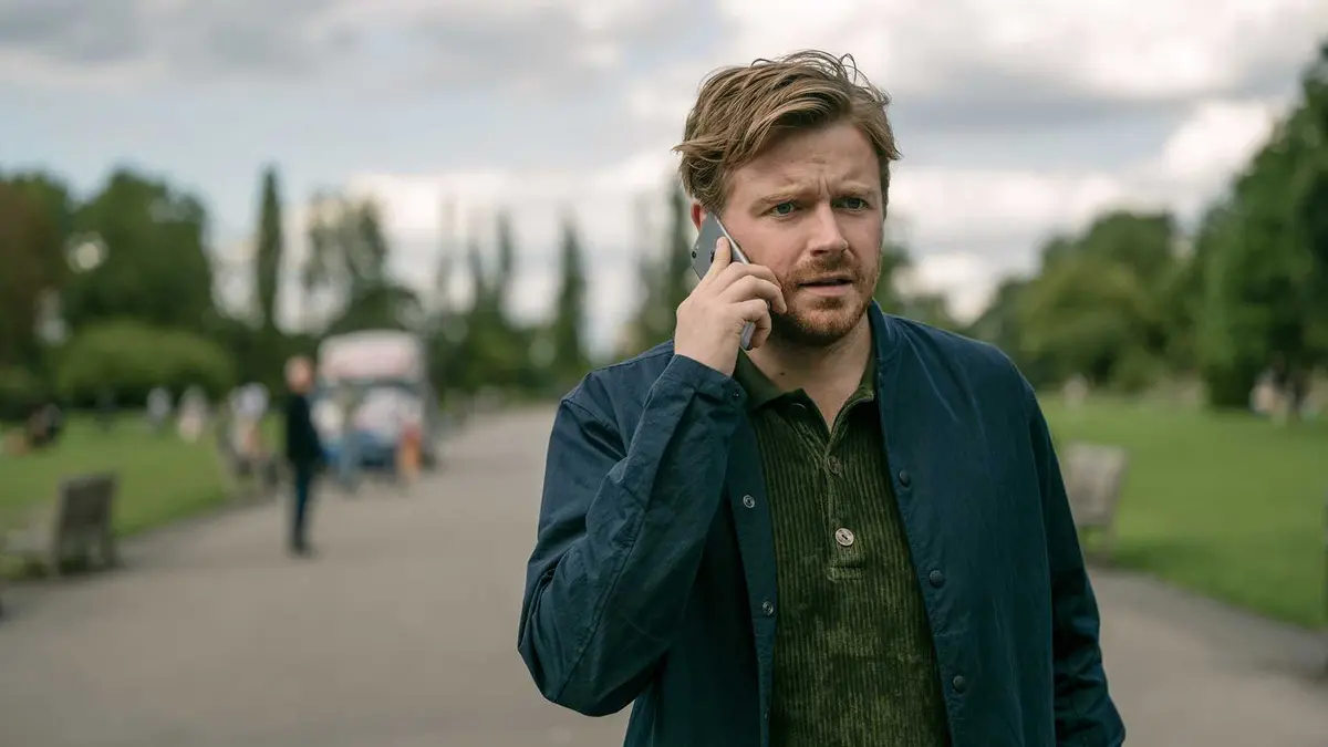 Still of Jack Lowden as River Cartwright in Slow Horses.