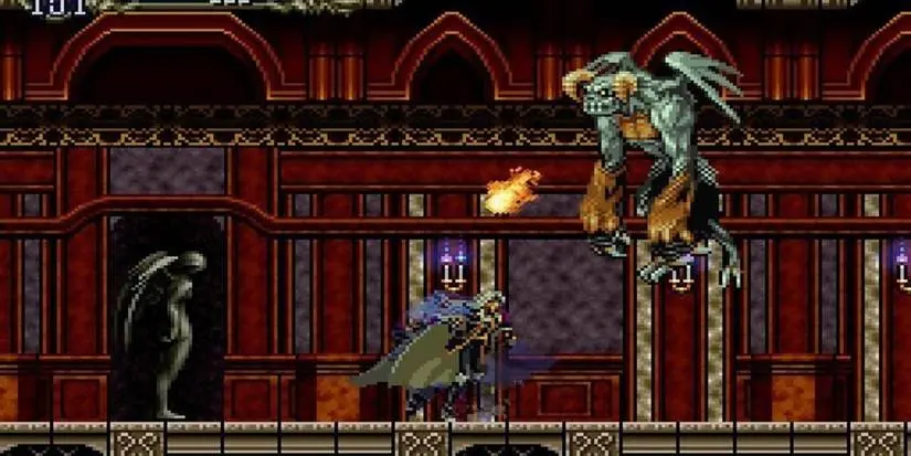Alucard fights Malachi in Castlevania Symphony of the Night