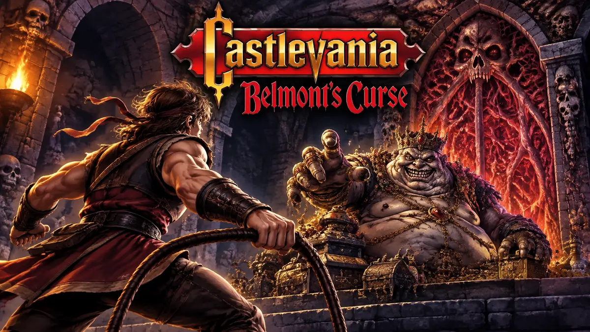 Босс Mammon (The Miser) у Gate of Flesh в парижских катакомбах, ключевой арт Castlevania: Belmont's Curse