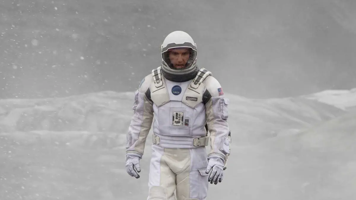 Cooper (Matthew McConaughey) walks on an alien planet in Interstellar