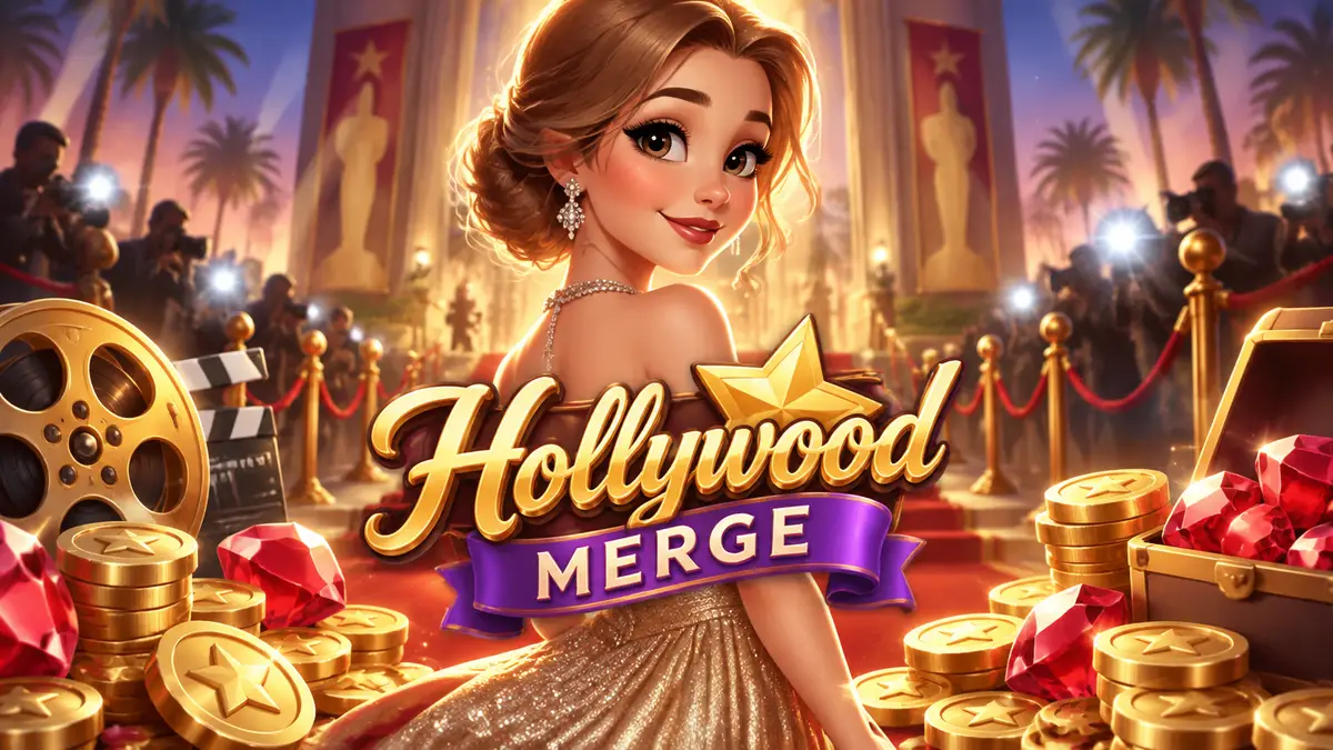 Постер Hollywood Merge: наследница на красной дорожке среди золотых монет и рубинов, гайд для новичков