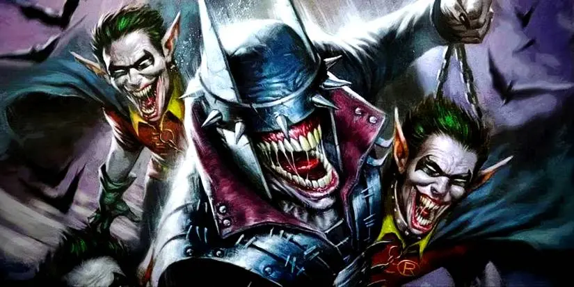 The Batman Who Laughs and his Robins smile in DC Comics