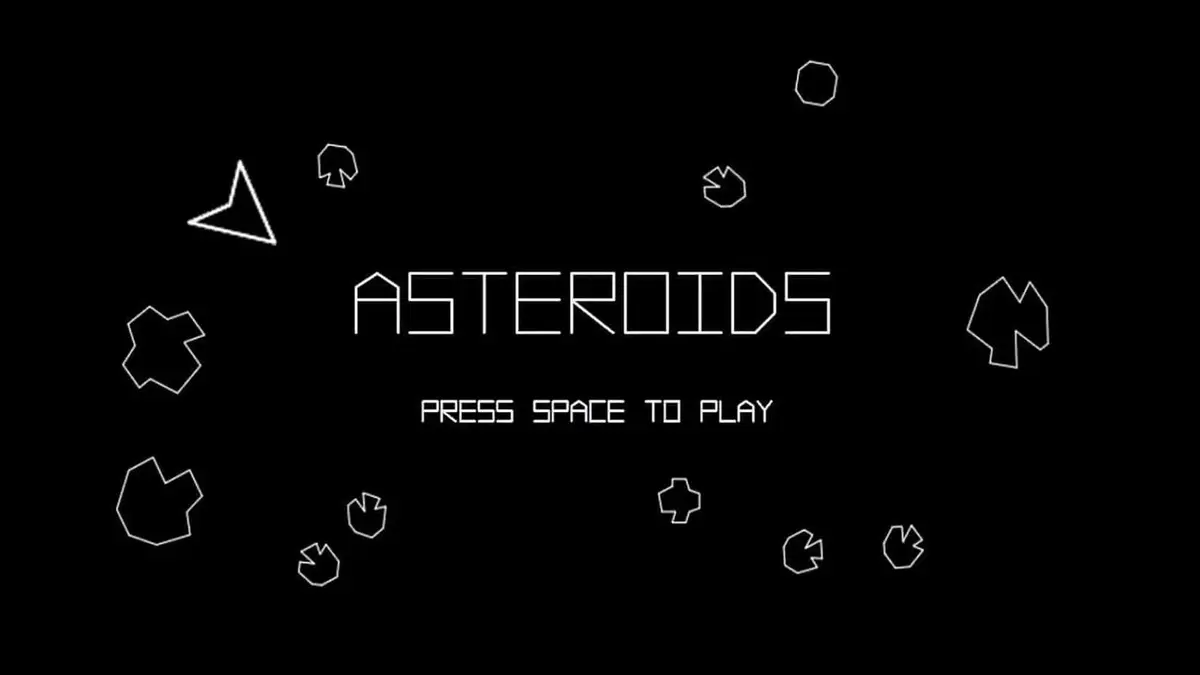 Asteroids game play screen