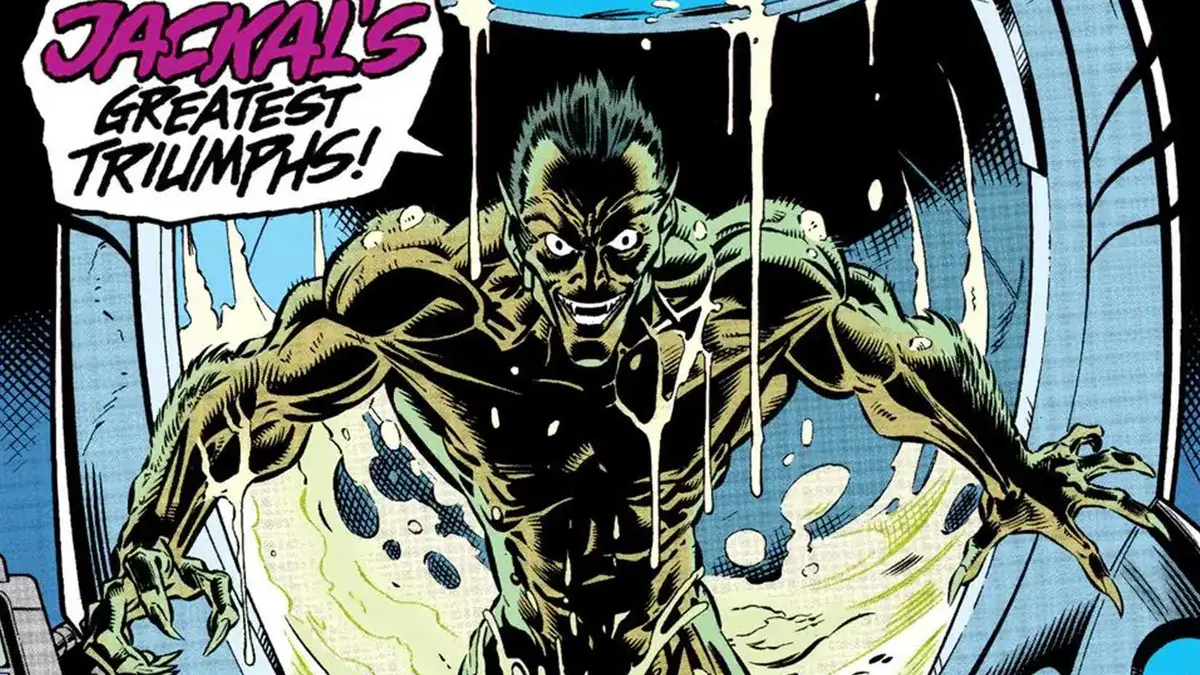 Jackal emerges from a cloning chamber during Spider-Man's Clone Saga