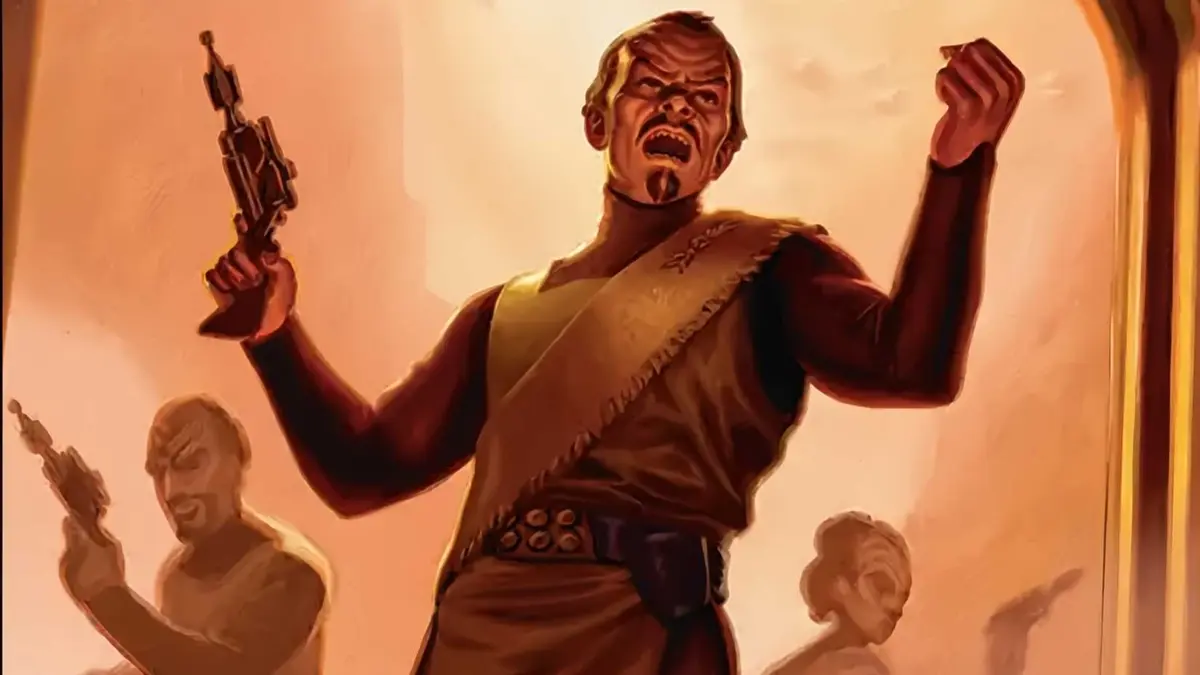 A closeup of Kor, Cause of Vengeance from Star Trek MTG.