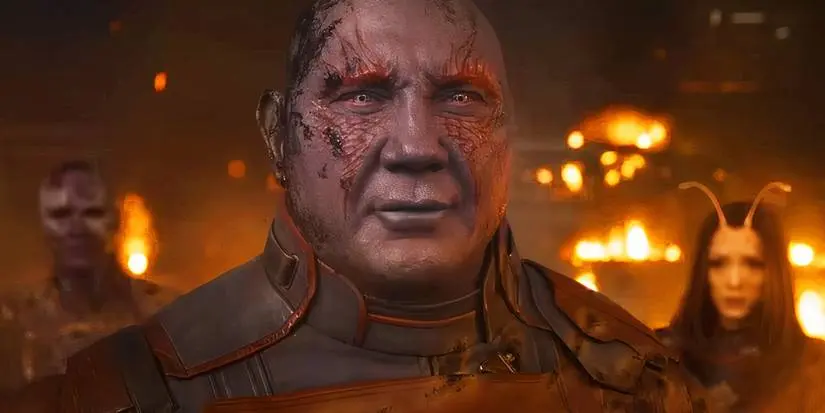 Drax looking emotional in Guardians of the Galaxy Vol. 3