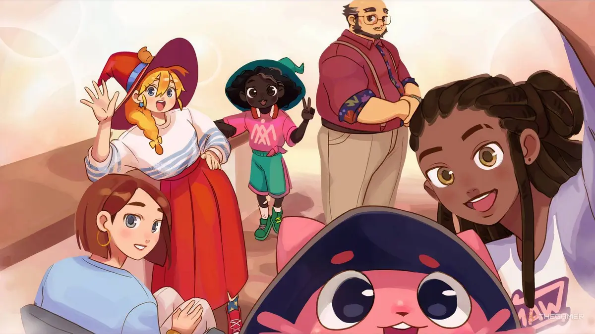 Lunne posed with other characters from The Witch's Bakery.