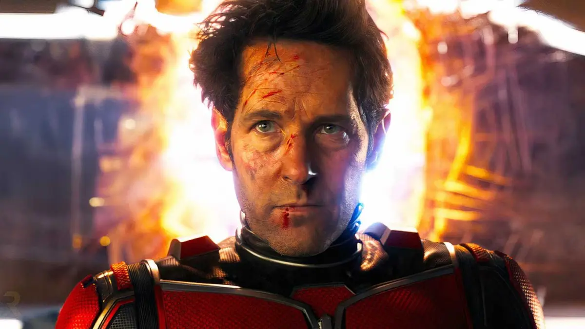 A beaten up Ant-Man without mask in the MCU