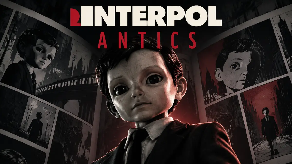 Кукла Норман из клипа группы Interpol на мрачном фоне графического романа Antics