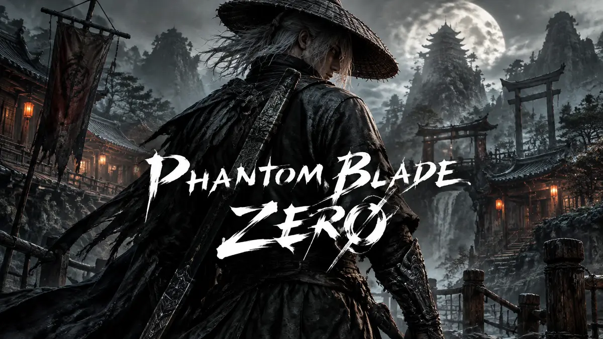 Воин Soul из Phantom Blade Zero на фоне деревянных построек и мрачных азиатских пейзажей