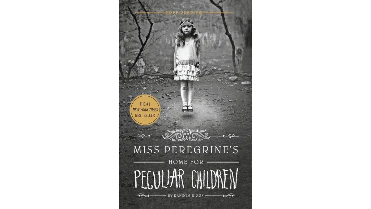 Miss Peregrine's Home for Peculiar Children by Ransom Riggs featuring a black and white image of a child floating