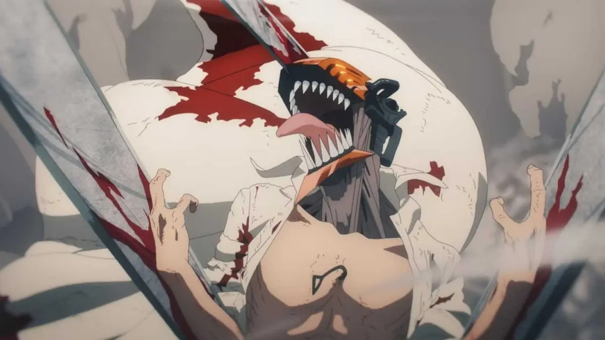 Denji unleashes his Chainsaw Man form in Chainsaw Man.