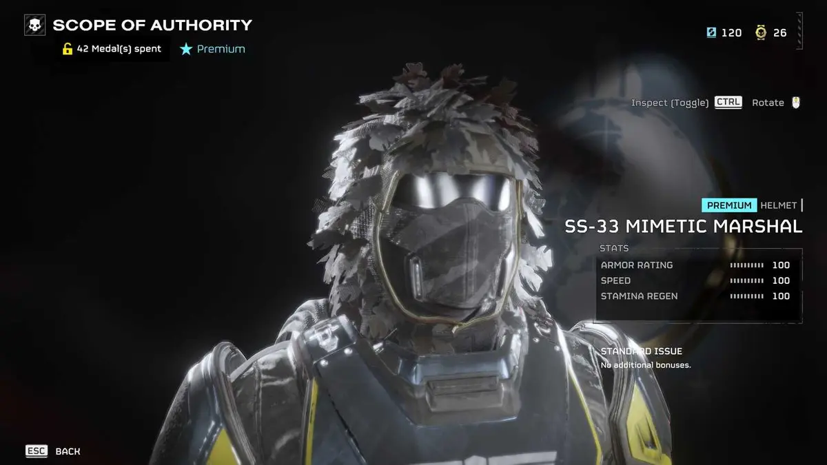HD2 Mimetic Marshal Helmet