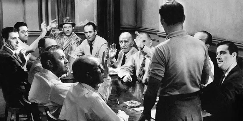 Juror Number 1 tallies the jury's votes in 12 Angry Men