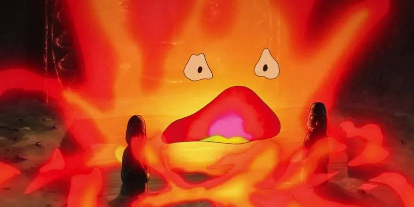 Calcifer getting annoyed in Howl's Moving Castle.