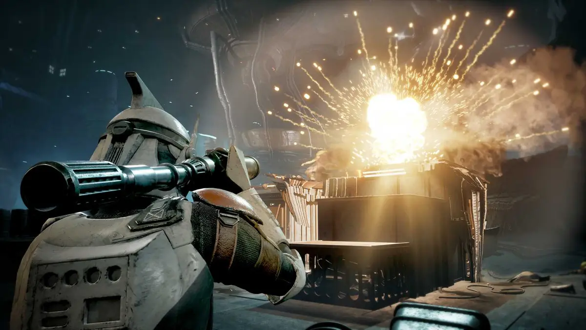 A clone trooper using a rocket launcher in Star Wars Zero Company