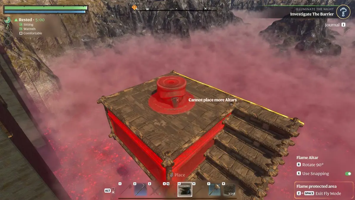 Enshrouded Building Flame Altar over Deadly Shroud