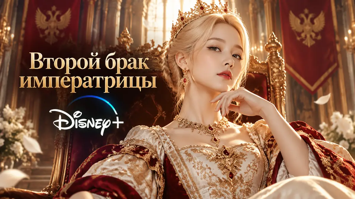 Императрица Навье в роскошном королевском платье на фоне тронного зала The Remarried Empress