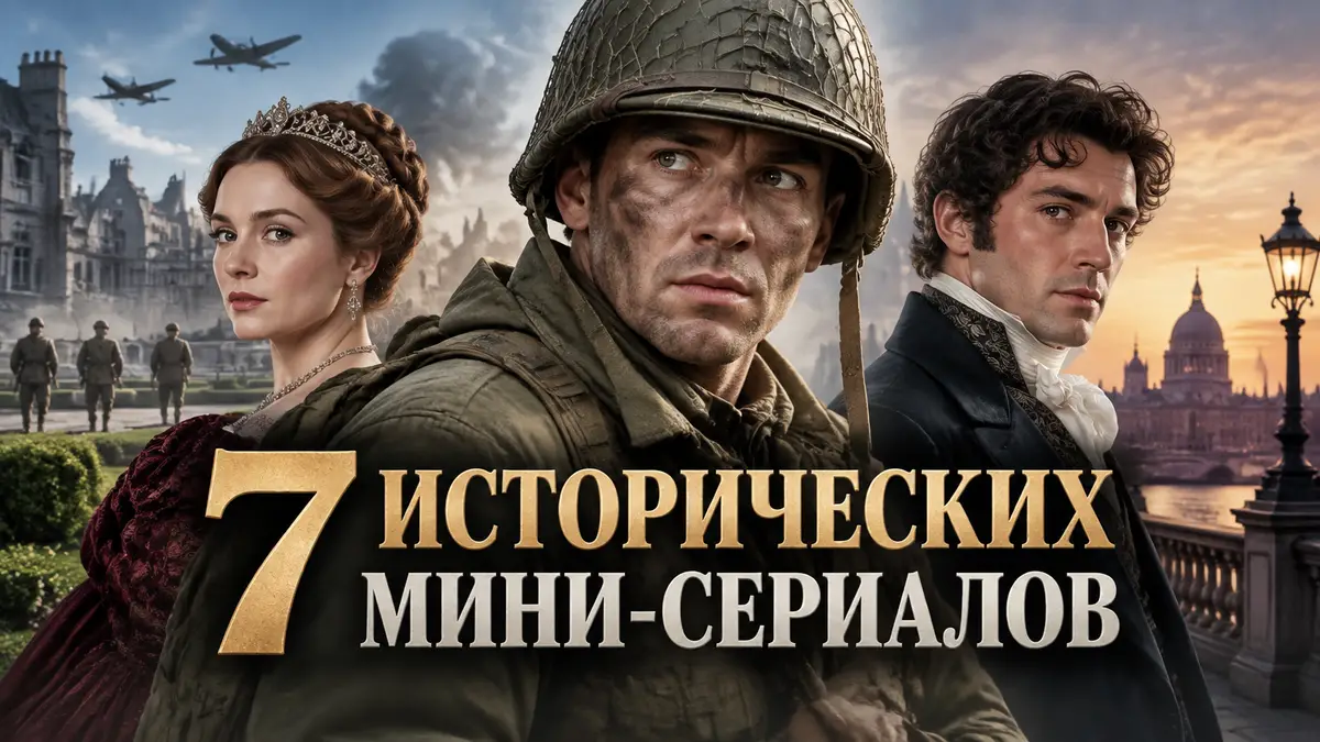 Постер исторических мини-сериалов: солдаты Второй мировой, аристократы XIX века и герои эпохи Регентства