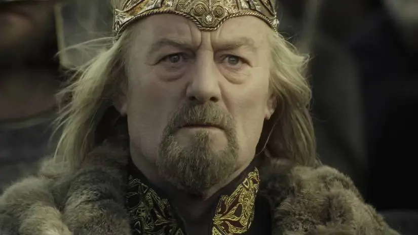 Theoden at Theodred's funeral in The Lord of the Rings: The Two Towers
