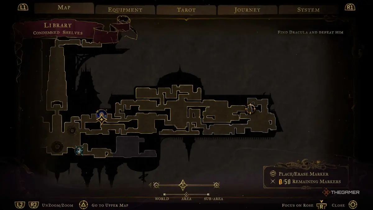 The location of the Fleuret and Tower Shield weapon in Castlevania Belmont’s Curse.