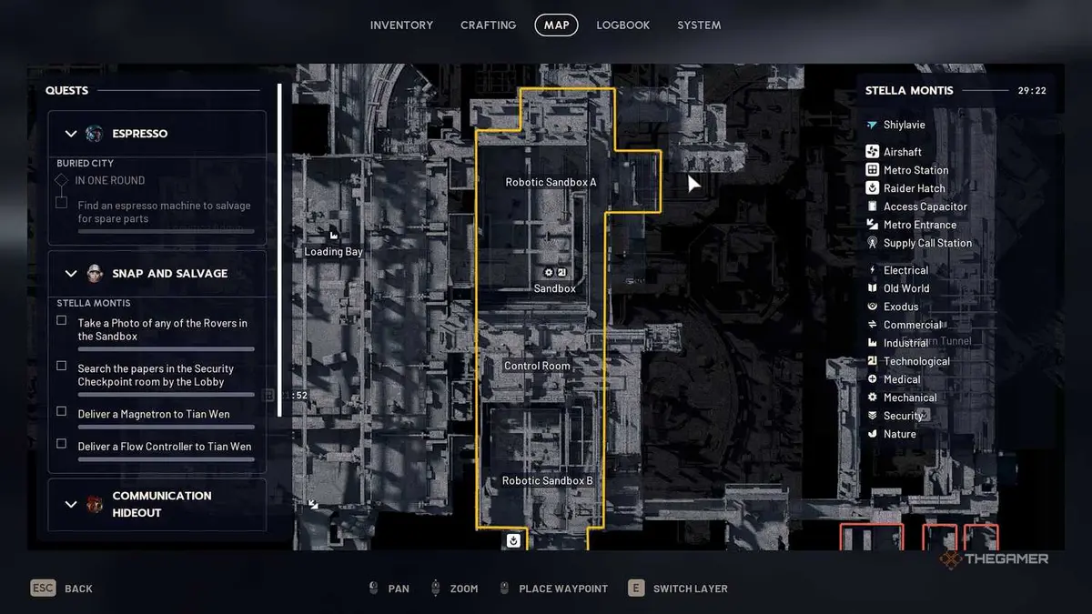 ARC Raiders Robotic Sandbox map location.