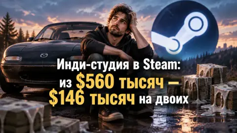 Инди-студия в Steam: из $560 тысяч — $146 тысяч на двоих