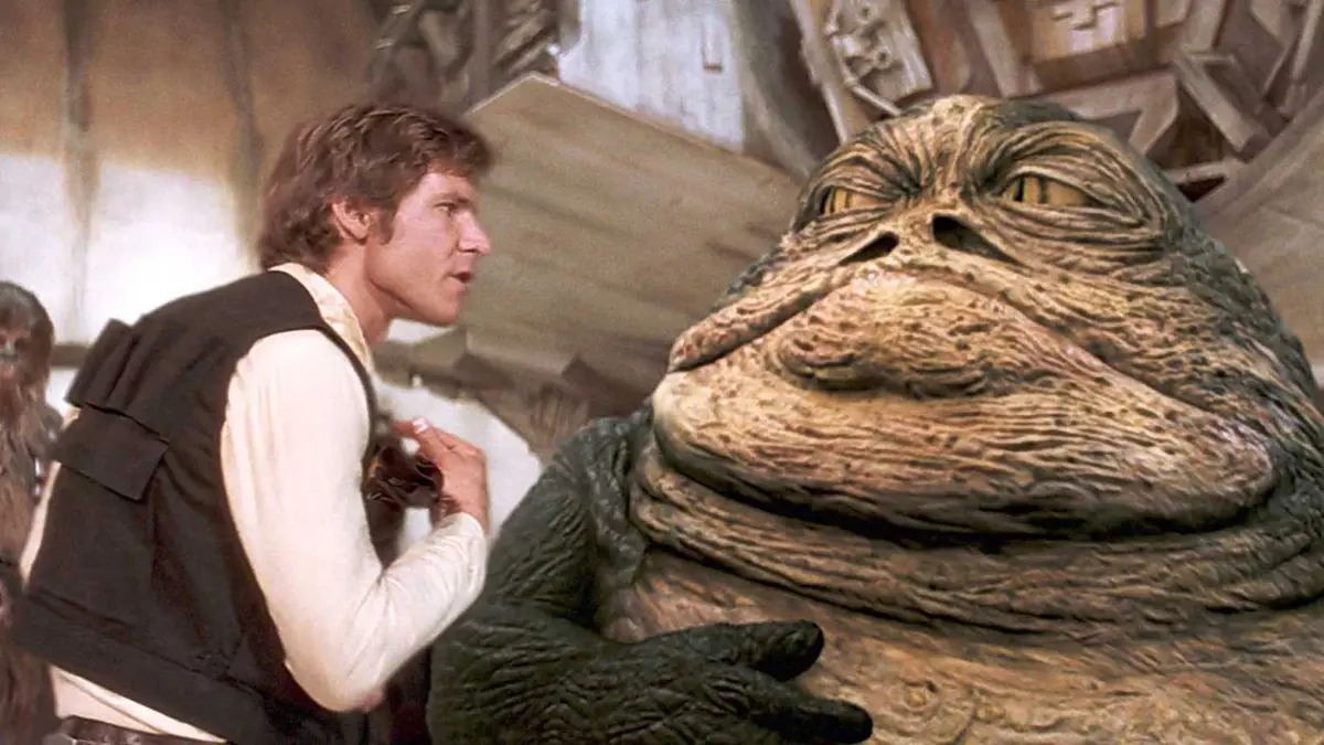 Han Solo talking to Jabba the Hutt in Star Wars: Episode IV - A New Hope