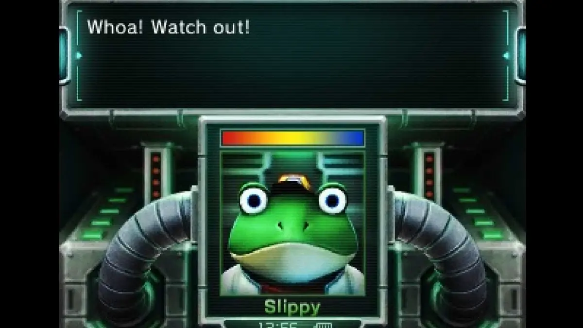 Talking to slippy in Star Fox 64 (3DS)