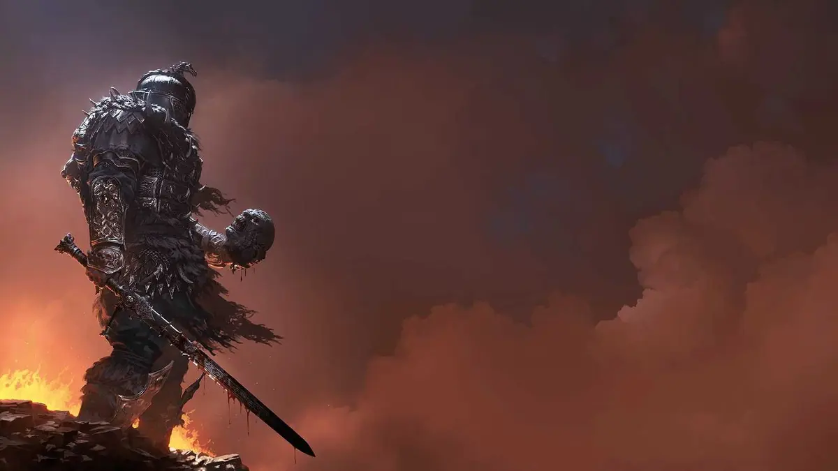 A Knight holds a severed image in a promotional image for Fatekeeper