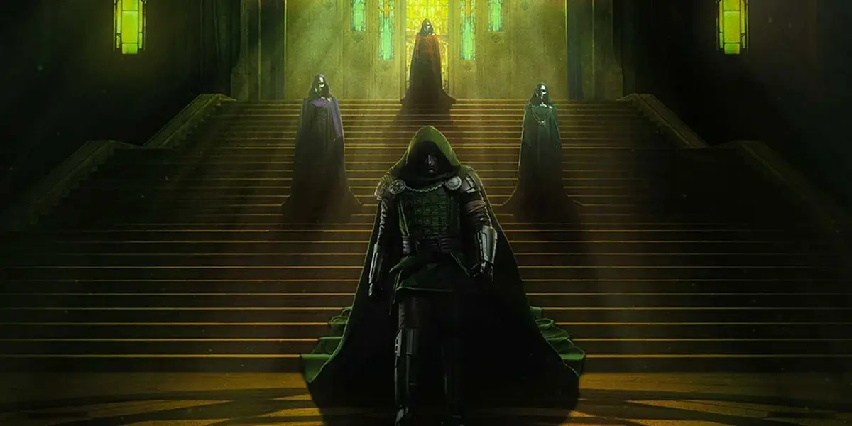 Doctor Doom with Latverian witches in Avengers Doomsday poster