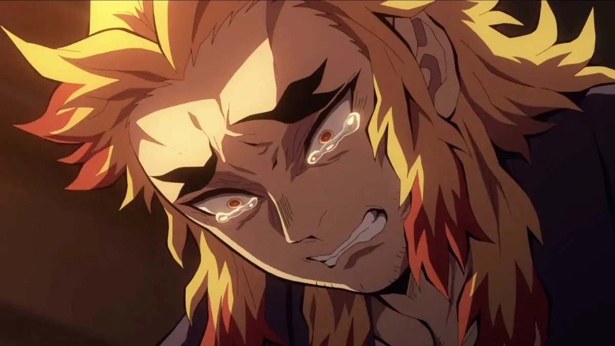 Rengoku's father Shinjuro crying in Demon Slayer