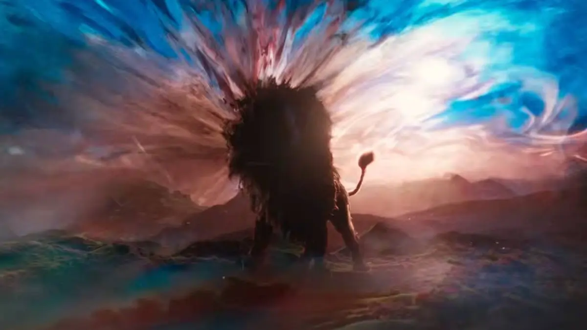Aslan roaring in Narnia: The Magician's Nephew