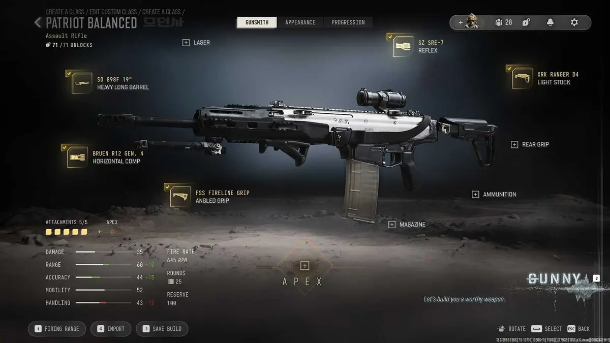 COD MW4 Patriot XMR balanced build