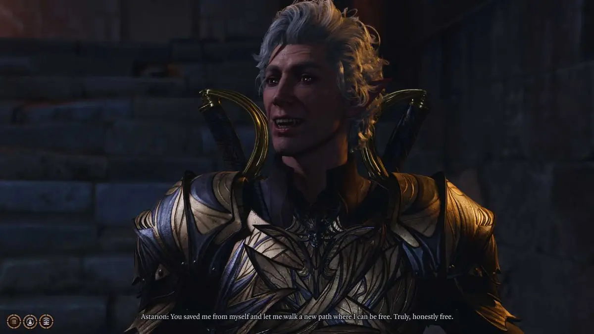 Baldur's Gate 3 - Astarion thanking the player for encouraging him to make the right decision
