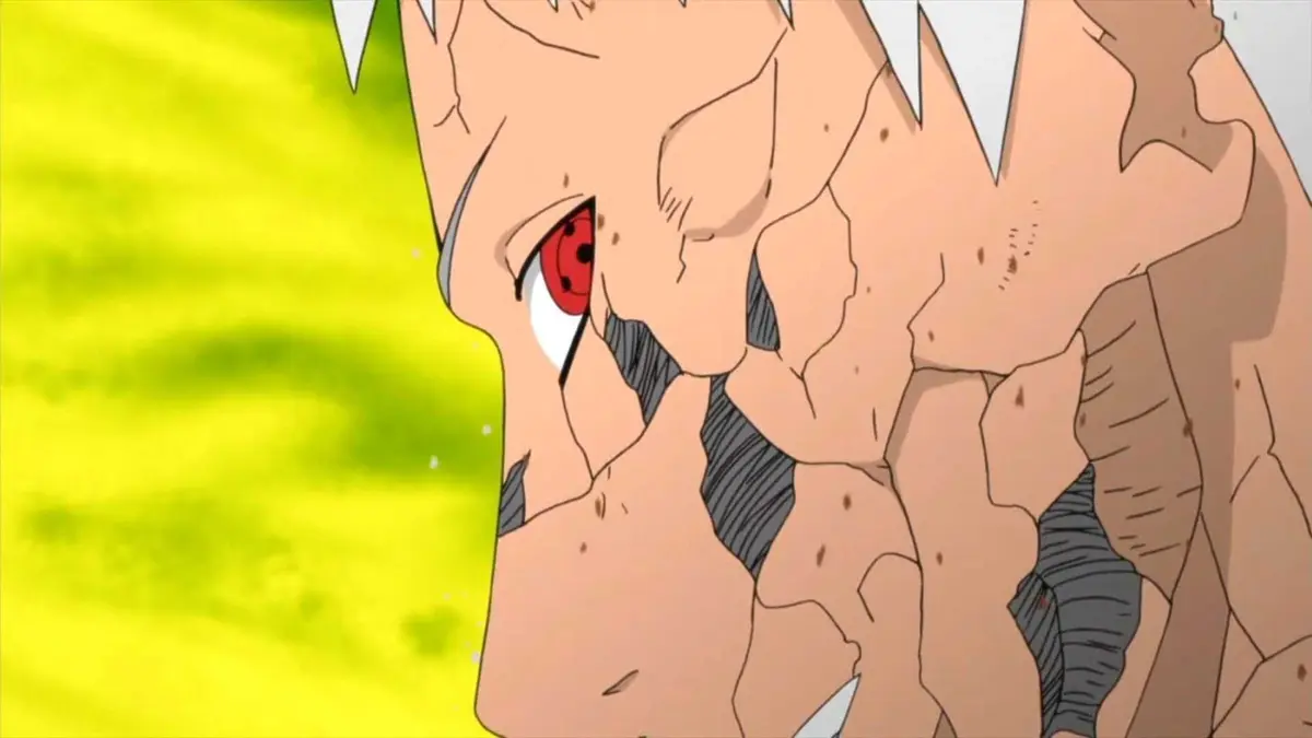 Obito Uchiha in his final moments in Naruto Shippuden anime