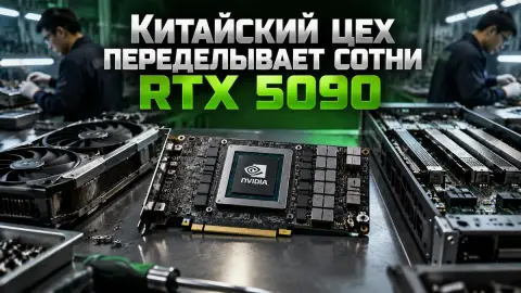 Китайский цех переделывает сотни RTX 5090 под ИИ-серверы