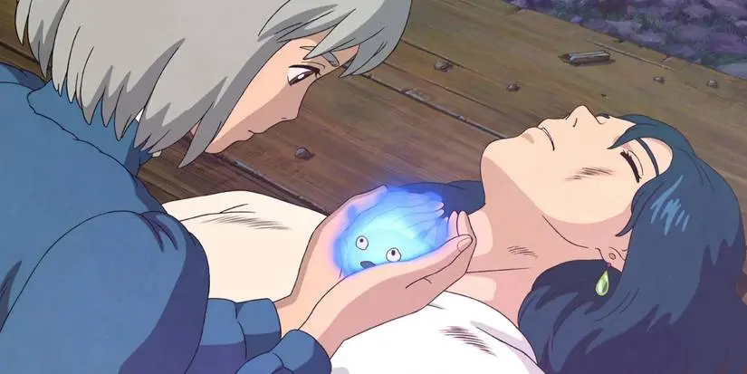 sophie giving back howl's heart in howl's moving castle