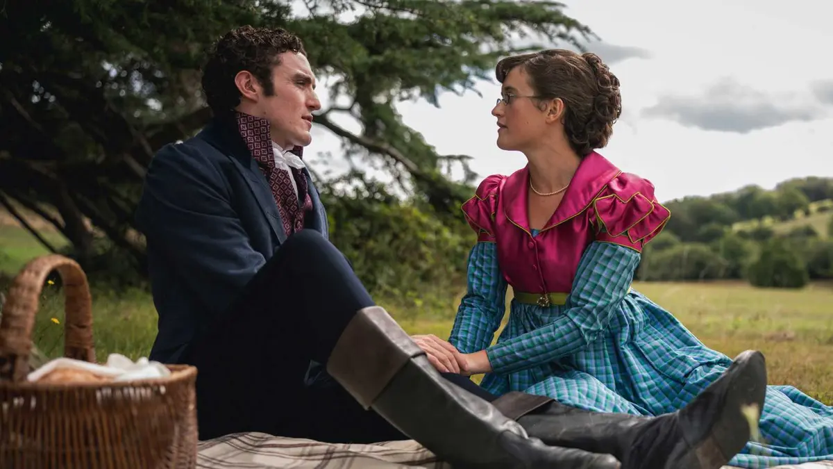 Ella Bruccoleri and Dónal Finn in The Other Bennet Sister Christmas Special