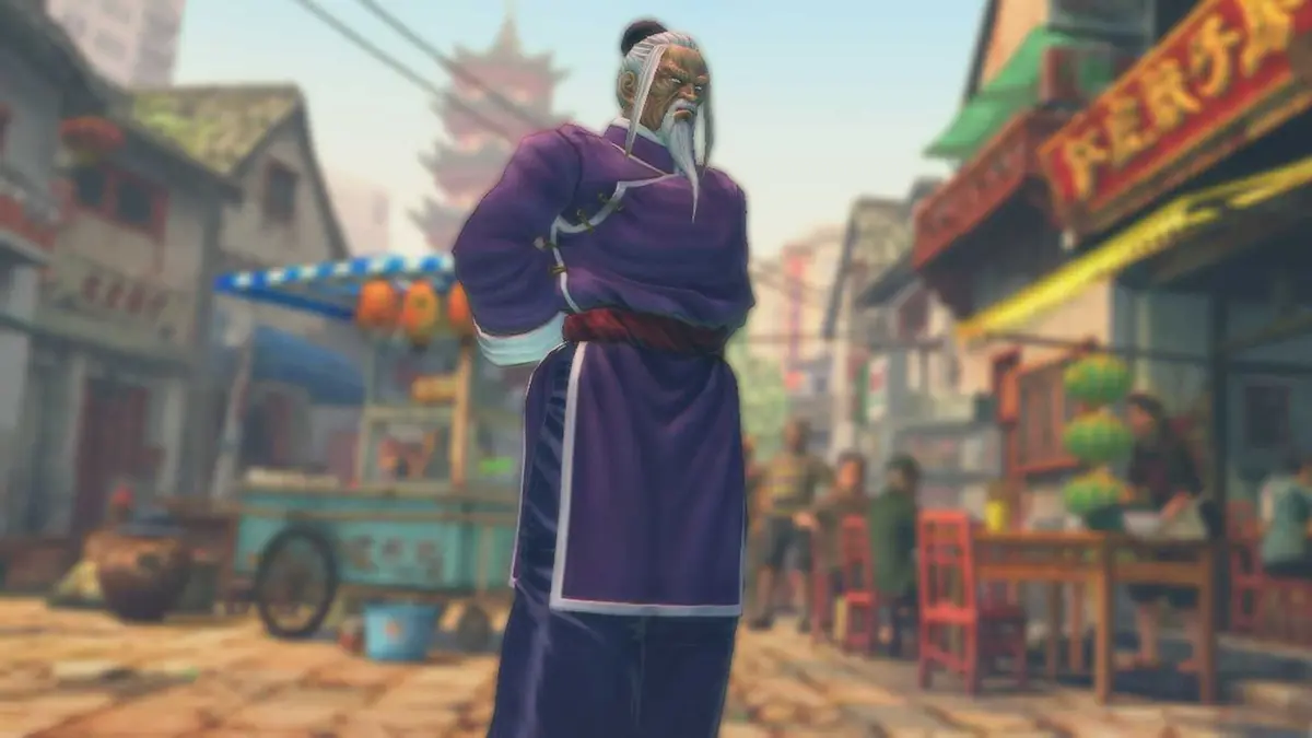 Gen standing with arms behind his back in Street Fighter IV