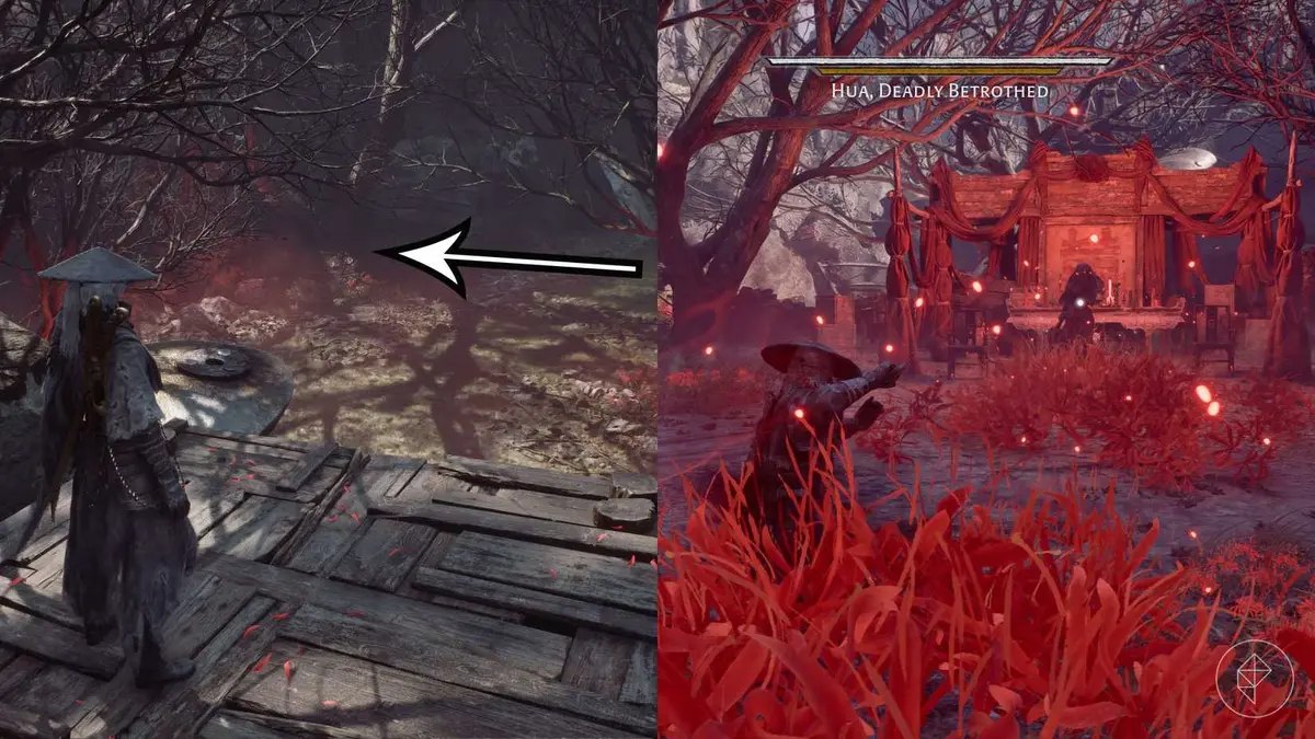 A Phantom Blade Zero montage showing where to find Hua's boss arena