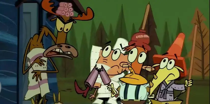 Lazlo and his friends dressed up and trick or treating around camp in Camp Lazlo