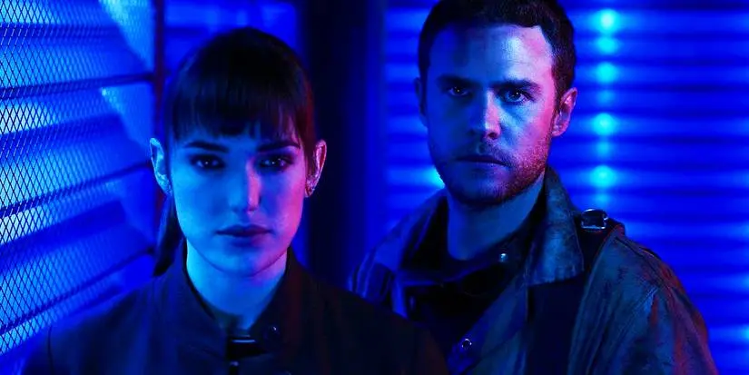Fitz and Simmons in blue light in Agents of SHIELD
