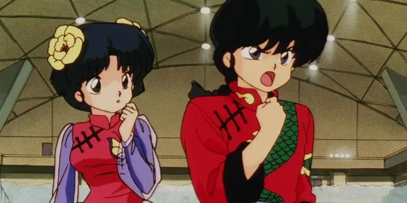 Ranma threatens Mikado in Ranma 1/2.