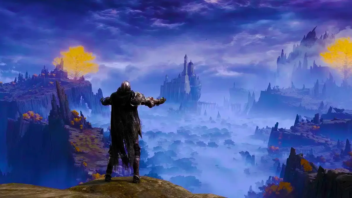 open-world perfect day one elden ring looking over lands between