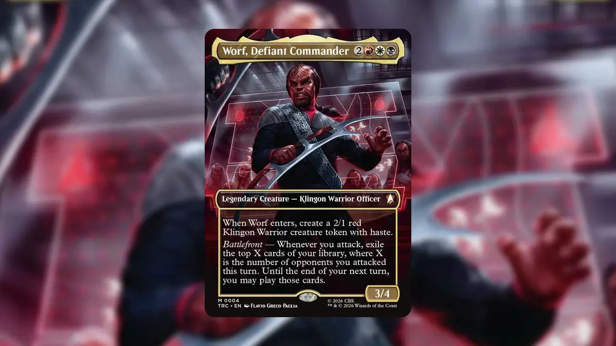 Worf, Defiant Commadner from MTG Star Trek.