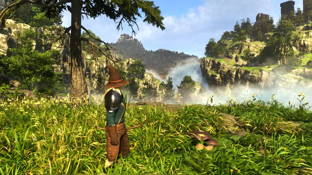 A player looks at a penny bun in Enshrouded.